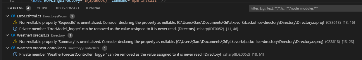 Compiler warnings after enabling Nullable Reference Types